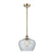 Fenton Mini Pendant shown in the Antique Brass finish with a Clear shade