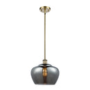 Fenton Mini Pendant shown in the Antique Brass finish with a Plated Smoke shade