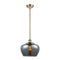 Fenton Mini Pendant shown in the Antique Brass finish with a Plated Smoke shade