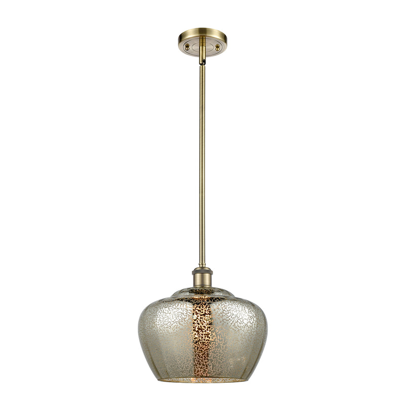 Fenton Mini Pendant shown in the Antique Brass finish with a Mercury shade