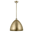 Ballston Dome Pendant shown in the Antique Brass finish with a Antique Brass shade