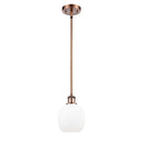 Belfast Mini Pendant shown in the Antique Copper finish with a Matte White shade