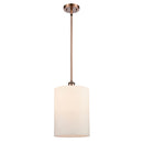 Cobbleskill Mini Pendant shown in the Antique Copper finish with a Matte White shade