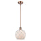 Farmhouse Rope Mini Pendant shown in the Antique Copper finish with a White Glass with White Rope shade