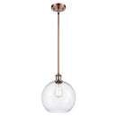 Athens Mini Pendant shown in the Antique Copper finish with a Clear shade