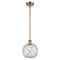 Farmhouse Rope Mini Pendant shown in the Antique Copper finish with a Clear Glass with White Rope shade