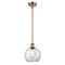 Athens Mini Pendant shown in the Antique Copper finish with a Clear shade