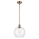 Athens Mini Pendant shown in the Antique Copper finish with a Seedy shade