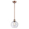 Athens Mini Pendant shown in the Antique Copper finish with a Seedy shade