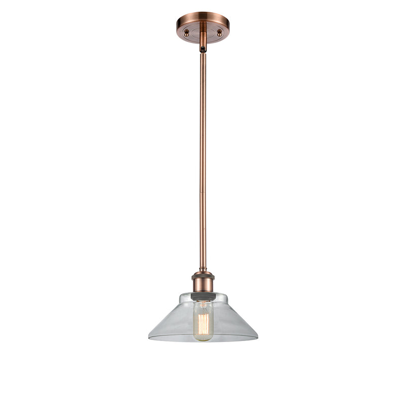 Orwell Mini Pendant shown in the Antique Copper finish with a Clear shade