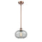 Gorham Mini Pendant shown in the Antique Copper finish with a Charcoal shade