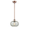 Gorham Mini Pendant shown in the Antique Copper finish with a Mica shade