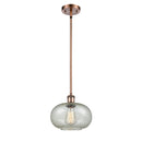 Gorham Mini Pendant shown in the Antique Copper finish with a Mica shade