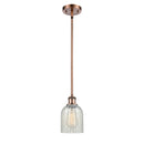 Caledonia Mini Pendant shown in the Antique Copper finish with a Mouchette shade