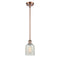 Caledonia Mini Pendant shown in the Antique Copper finish with a Mouchette shade