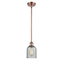 Caledonia Mini Pendant shown in the Antique Copper finish with a Charcoal shade