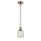 Caledonia Mini Pendant shown in the Antique Copper finish with a Mica shade