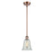 Hanover Mini Pendant shown in the Antique Copper finish with a Mouchette shade