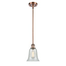 Hanover Mini Pendant shown in the Antique Copper finish with a Fishnet shade