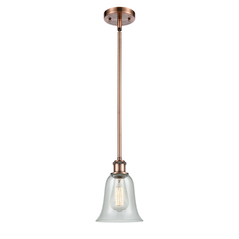 Hanover Mini Pendant shown in the Antique Copper finish with a Fishnet shade