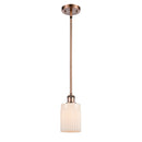 Hadley Mini Pendant shown in the Antique Copper finish with a Matte White shade