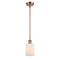 Hadley Mini Pendant shown in the Antique Copper finish with a Matte White shade