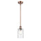 Candor Mini Pendant shown in the Antique Copper finish with a Clear Waterglass shade