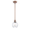 Waverly Mini Pendant shown in the Antique Copper finish with a Clear shade