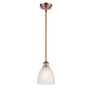 Castile Mini Pendant shown in the Antique Copper finish with a White shade