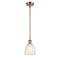 Castile Mini Pendant shown in the Antique Copper finish with a White shade