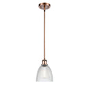 Castile Mini Pendant shown in the Antique Copper finish with a Clear shade