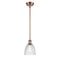 Castile Mini Pendant shown in the Antique Copper finish with a Clear shade