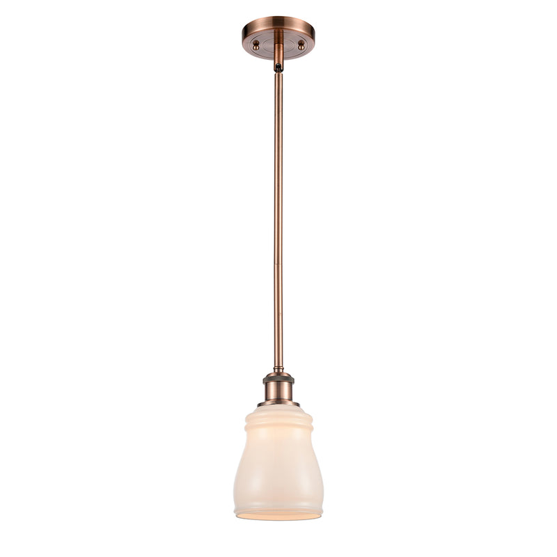 Ellery Mini Pendant shown in the Antique Copper finish with a White shade