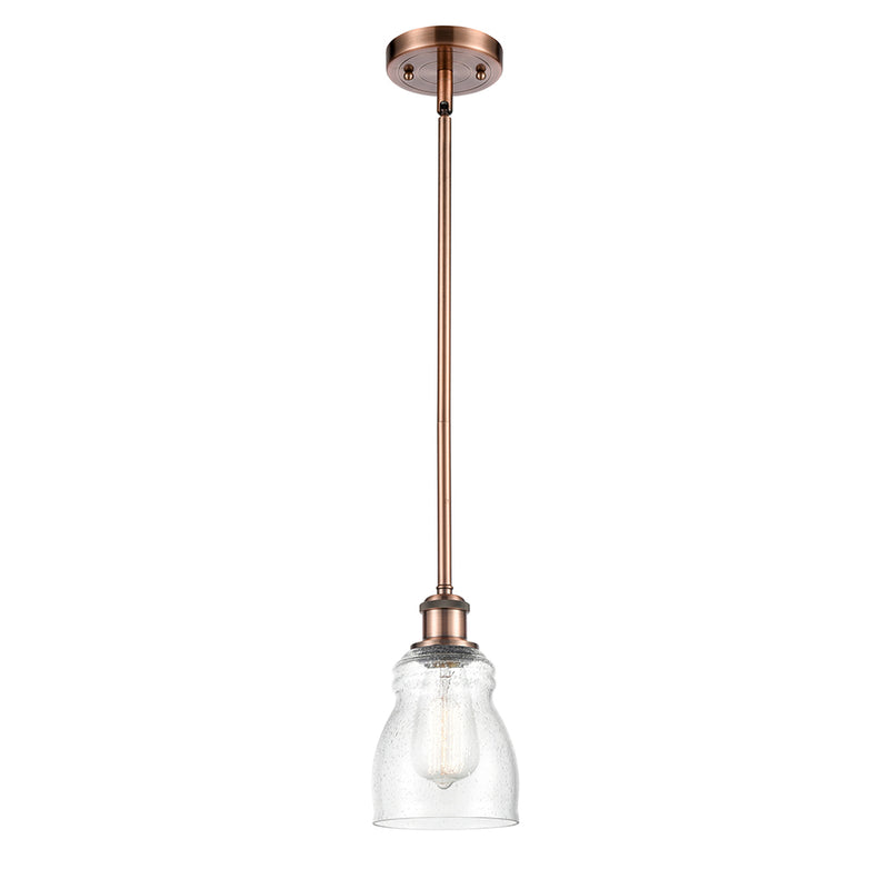 Ellery Mini Pendant shown in the Antique Copper finish with a Seedy shade