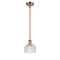 Dayton Mini Pendant shown in the Antique Copper finish with a Clear shade