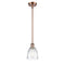 Brookfield Mini Pendant shown in the Antique Copper finish with a Clear shade