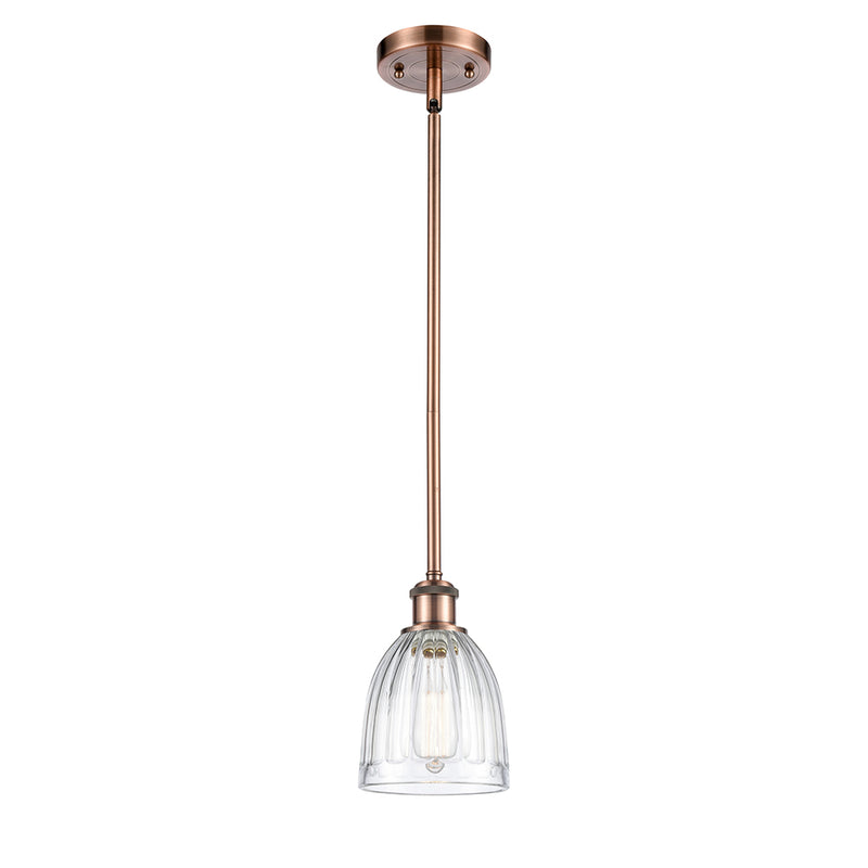 Brookfield Mini Pendant shown in the Antique Copper finish with a Clear shade