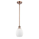 Eaton Mini Pendant shown in the Antique Copper finish with a Matte White shade