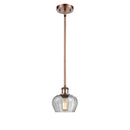 Fenton Mini Pendant shown in the Antique Copper finish with a Clear shade