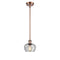 Fenton Mini Pendant shown in the Antique Copper finish with a Clear shade