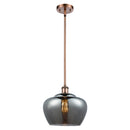 Fenton Mini Pendant shown in the Antique Copper finish with a Plated Smoke shade