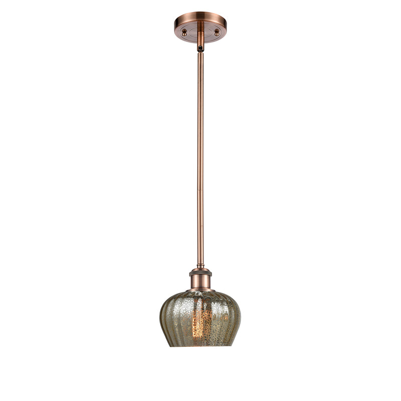 Fenton Mini Pendant shown in the Antique Copper finish with a Mercury shade