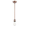 Bare Bulb Mini Pendant shown in the Antique Copper finish