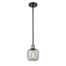 Belfast Mini Pendant shown in the Black Antique Brass finish with a Seedy shade