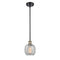 Belfast Mini Pendant shown in the Black Antique Brass finish with a Clear Crackle shade