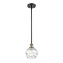 Deco Swirl Mini Pendant shown in the Black Antique Brass finish with a Clear shade