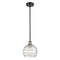 Deco Swirl Mini Pendant shown in the Black Antique Brass finish with a Clear shade