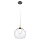 Athens Mini Pendant shown in the Black Antique Brass finish with a Clear shade