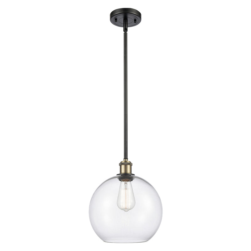 Athens Mini Pendant shown in the Black Antique Brass finish with a Clear shade