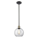 Athens Mini Pendant shown in the Black Antique Brass finish with a Clear shade